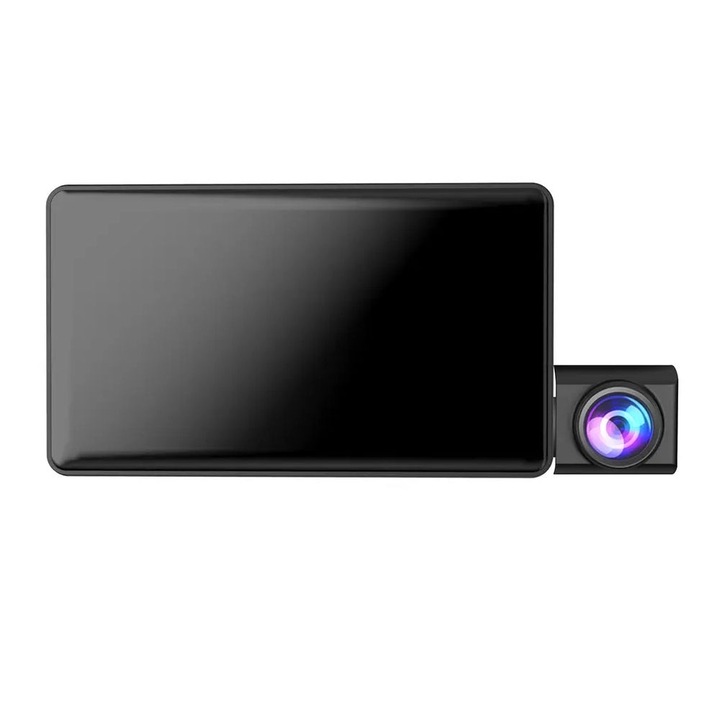 Тройна камера за автоматичен DVR, Welora, 4" дисплей, Full HD 1080p, 170° ъгъл, Черна