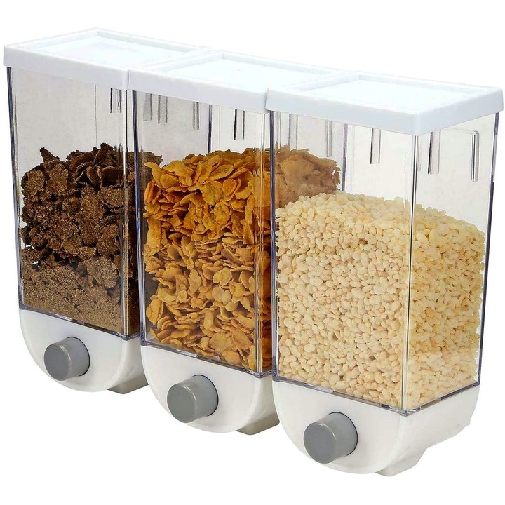 Dozatoare cereale, 3 Bucati, Alb