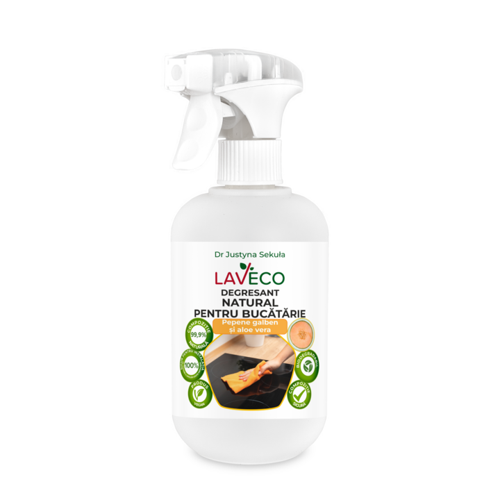 Degresant Bio (100%natural) pentru curatarea Bucatariei -spala eficient petele grase deranjante si murdaria de pe orice suprafata tare-0.5 L