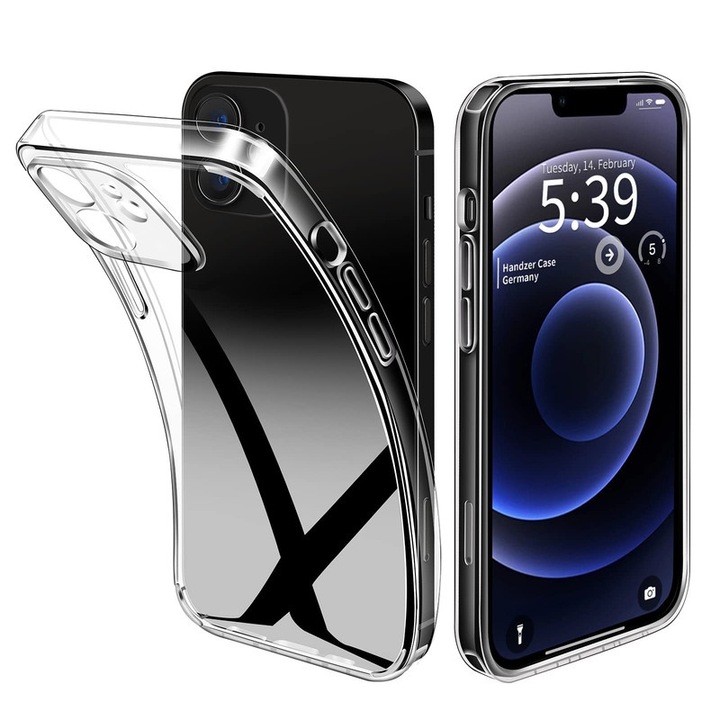 Husa telefon, Pentru iPhone 12, Silicon, Transparent