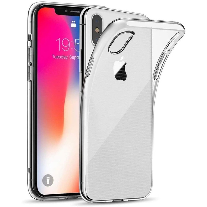 Husa telefon, Pentru iPhone XS MAX, protectie la cadere, Silicon, Transparent