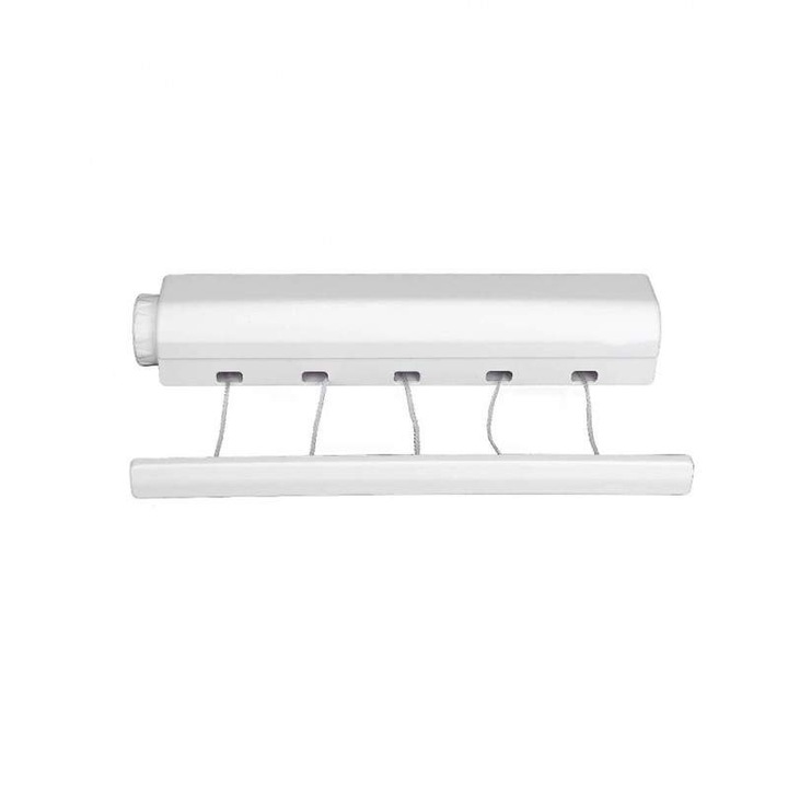 Uscator SIKS De Rufe Retractabil, Extensibil, 4 Sfori De 3, 2 Metri Lungime, Cu Montare Pe Perete, Alb