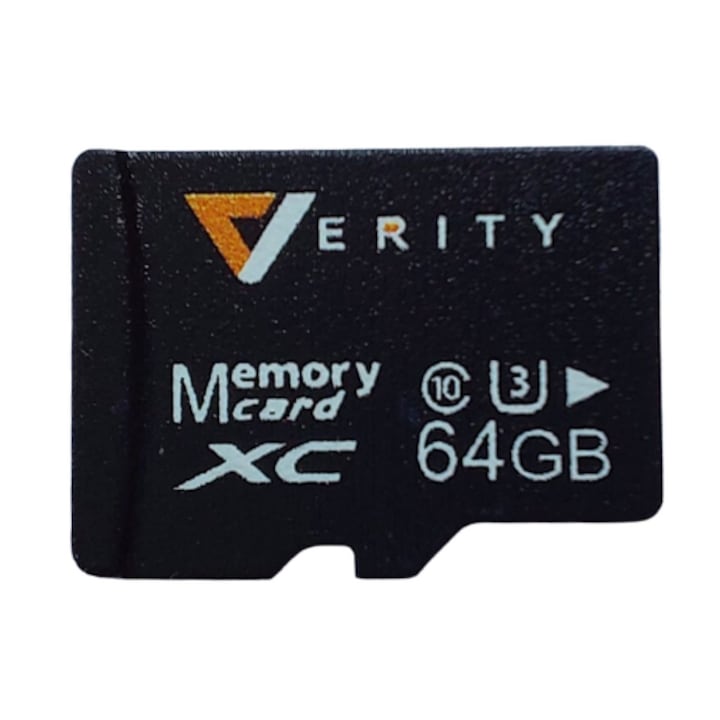 Card de memorie micro SD Verity, capacitate 64 GB, class 10, U3