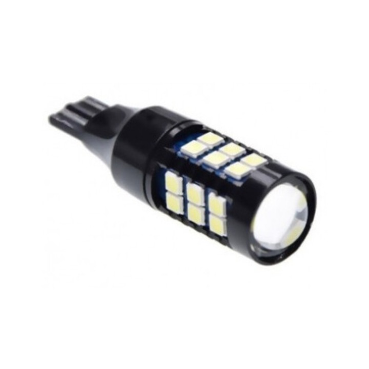 LED Auto Canbus T15 (W16W) cu 30 SMD, Alb, 12V
