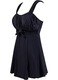 Costum de baie pentru femei tip rochie, Wantdo, dintr-o bucata, Control al abdomenului, Marimea 48-50, Negru