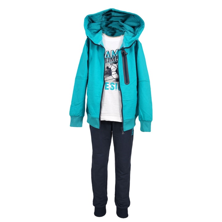 Trening trei piese, model Sport, Turcoaz