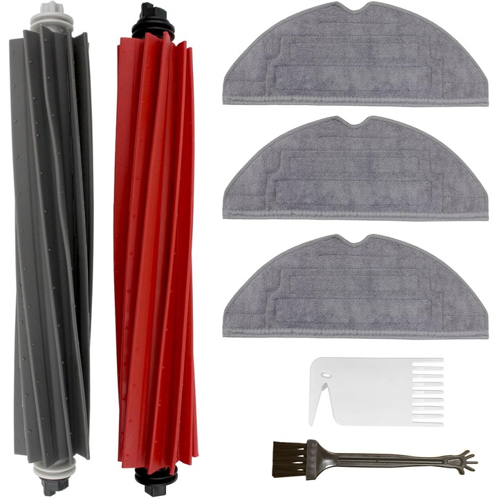 Set 7 Piese Accesorii de Schimb pentru Xiaomi Roborock S8 Pro Ultra – Perie Principala, Filtre HEPA, Laveta Mop pentru Aspiratoarele Roborock