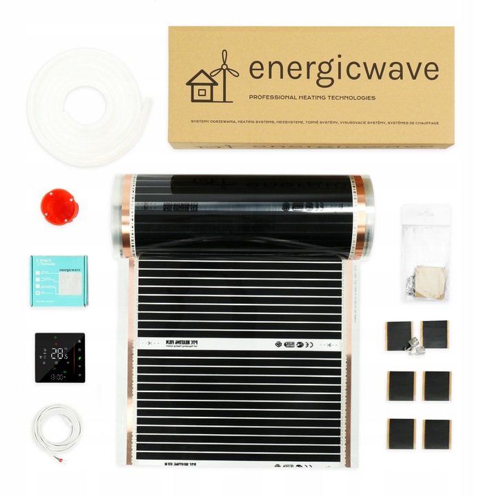 Комплект инфрачервено фолио/термостат Energicwave, нагревателно, 6.5m2