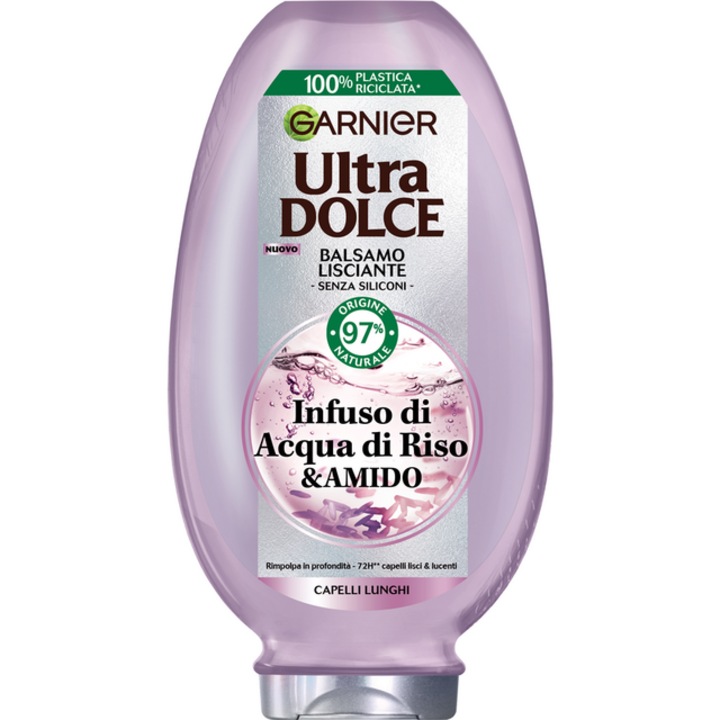Balsam Garnier Ultra Dolce, cu apa de orez si amidon pentru par lung, 200 ml
