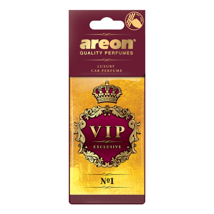 Odorizant auto, card, Areon VIP Exclusive, No 1, 19 x 7.5 x 0.5 cm
