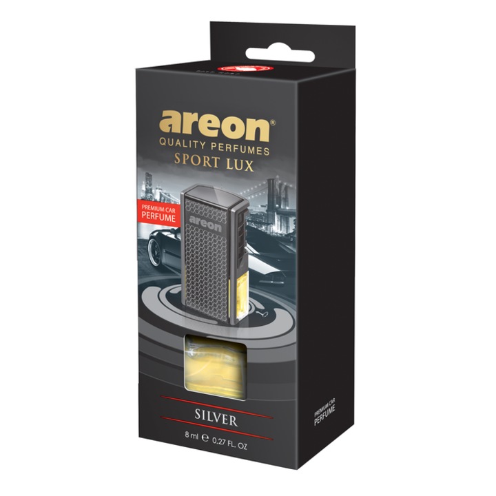 Ароматизатор за кола, течен, Areon Sport Lux, сребрист, 8 мл