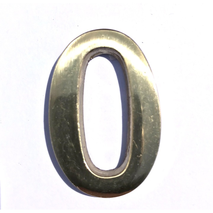 Numar apartament, Icon Tools, alama, auriu, 50mm, cifra 0