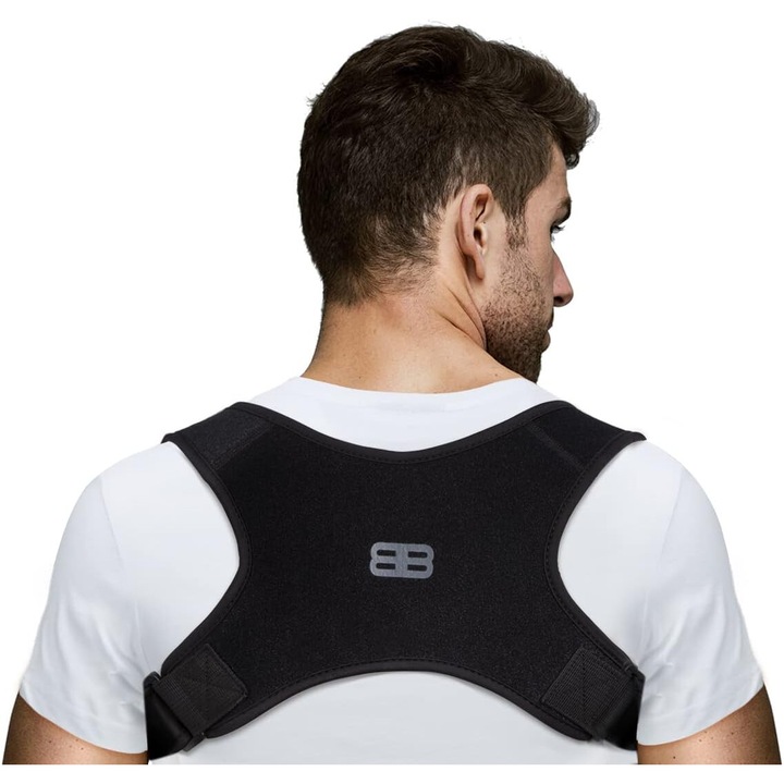Corector de Postura, Back Bodyguard, pentru indreptare spate si umeri, unisex, marime universala, negru