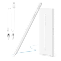 Stylus Pen, Beeherb®, Pentru telefoane mobile sau tablete Android si Windows, Pentru telefoane mobile Apple, Magnetic, Incarcare rapida USB-C, Timp de asteptare lung, Alb