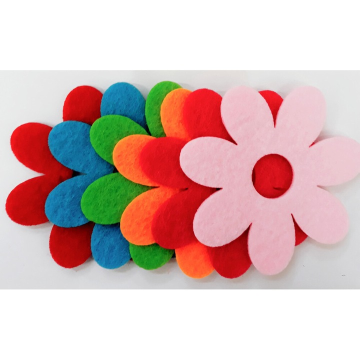 Filcfigura hétszirmú virág 6b/cs, kb.6cm 23204