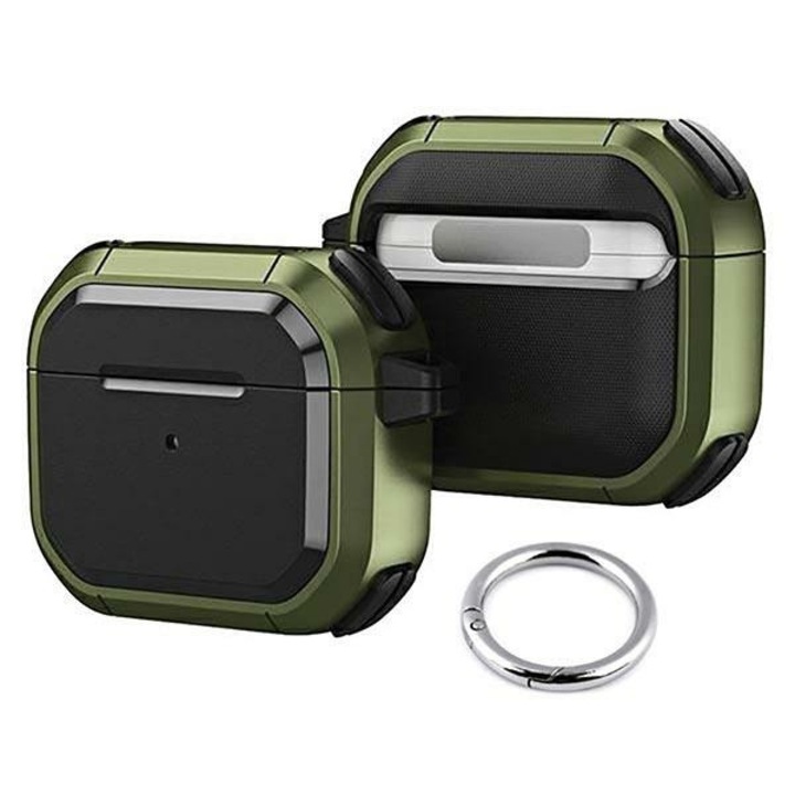 Husa de protectie pentru AirPods, Beline, TPU, Verde/Negru