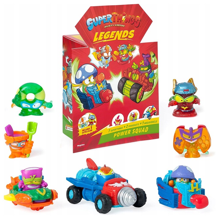 Set 7 Figurine, Super Things, Legends, Power Squad Super Pack, Plastic, Multicolor