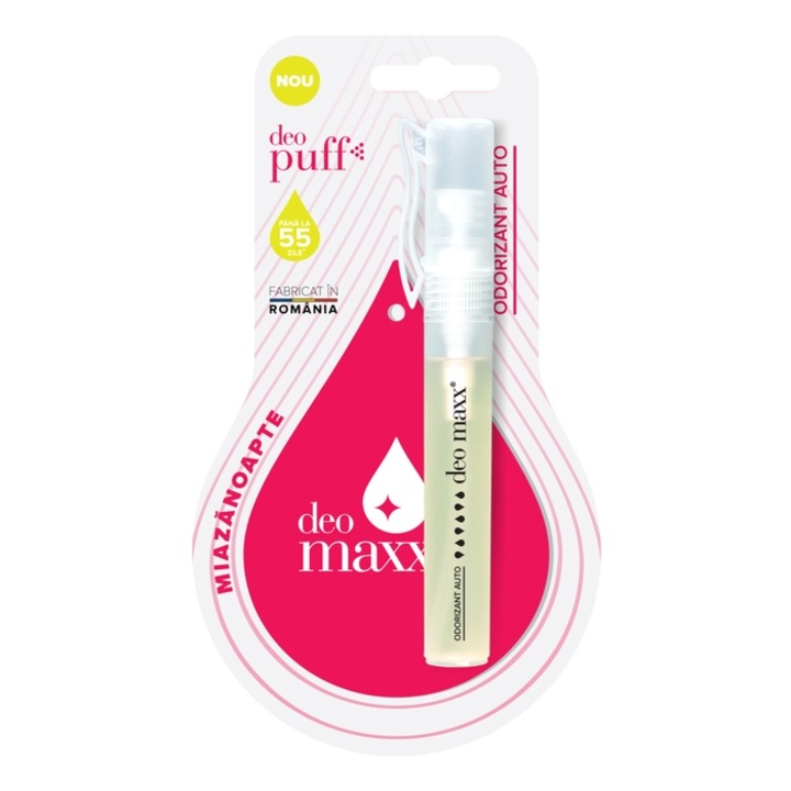Odorizant auto spray Deo Maxx Puff&Go + carton absorbant, red night, 7 ml