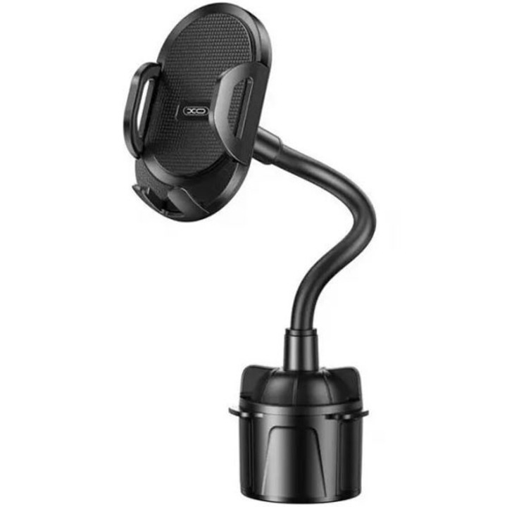 Suport Auto cu Fixare in Suportul de Pahar, XO-C105, Brat Flexibil, Rotativ 360, Negru