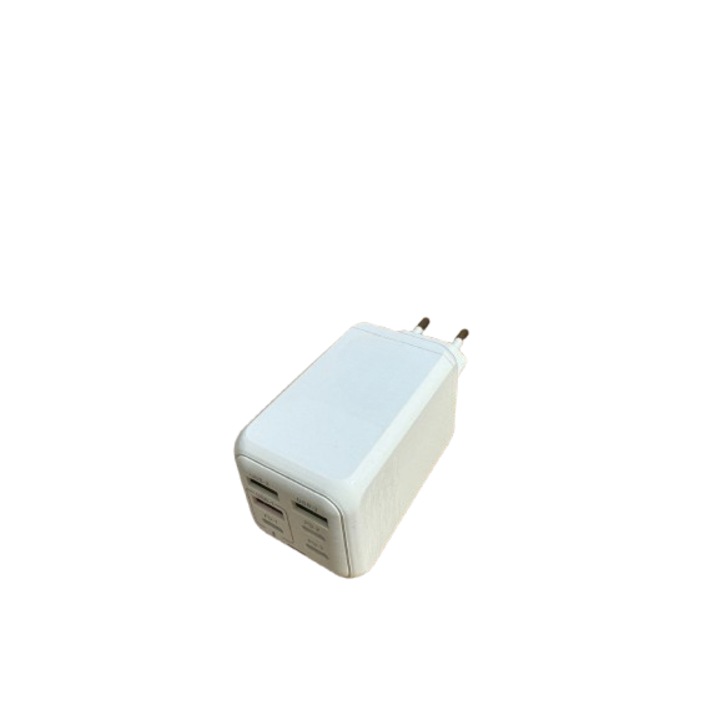 Hálózati töltő 150 W, 6 port, 3 x USB, 3 x Type-C, gyorstöltés, LED, kompatibilis a következőkkel: iPhone, Samsung, Huawei, Xiaomi, FEHÉR