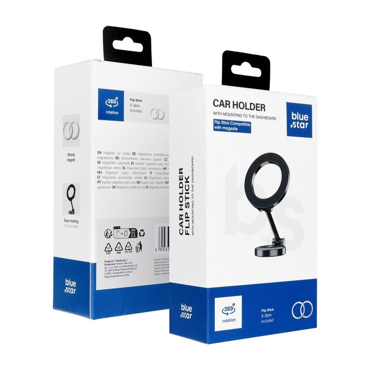 Asztali állvány, Magsafe kompatibilis, Blue Star Flip Stick, fekete