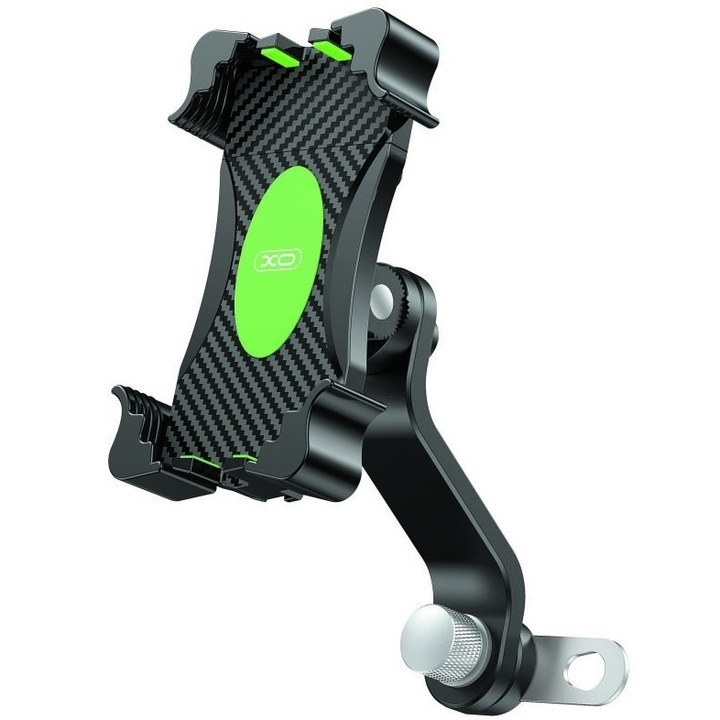 Suport Moto pentru telefon, XO-C118, Montare pe Oglinda, Rotativ, Negru