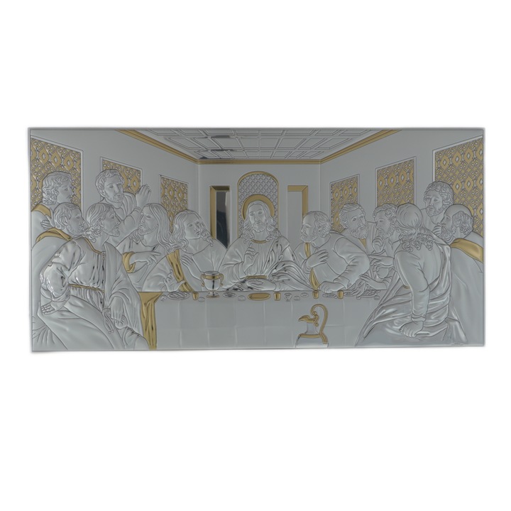 Az utolsó vacsora exkluzív ezüst ikonja 50 cm