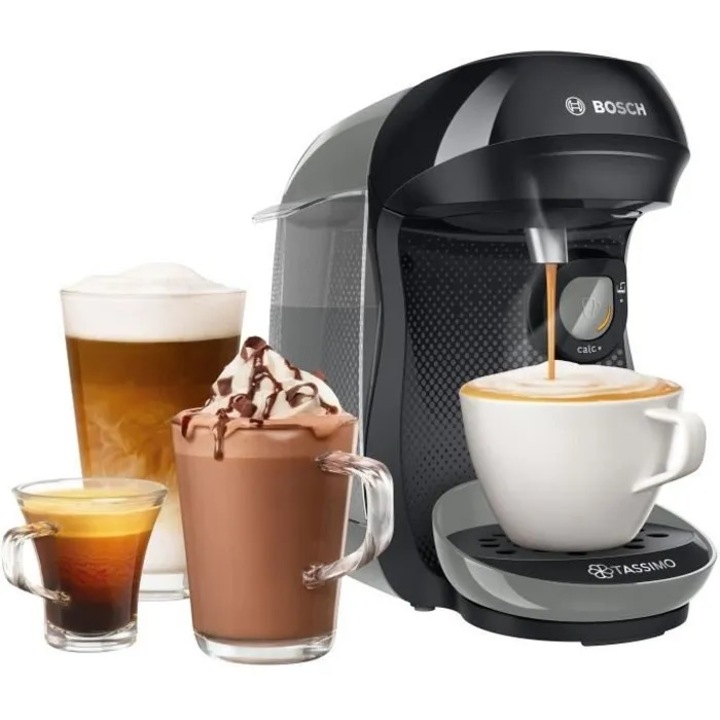 BOSCH Tassimo T10 HAPPY TAS1009 Еспресо машина, 1400 W, 3.3 bar, 0.7l, Антрацитно сиво