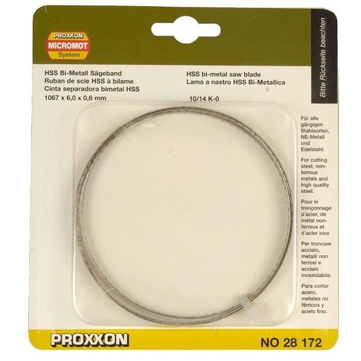 Normál szalagfűrészlap Micromot MBS 240/E Proxxon 28176, 1065x5x0,4 mm, 14 DPI