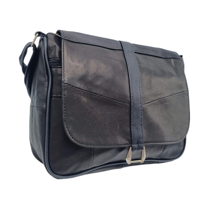 Női táska, természetes bőr, Lucia R45-N1, fekete színű