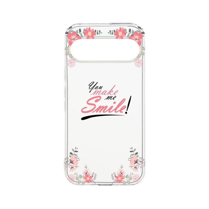 BestCase® Husa Clear Silicon 2MM, Compatibila Cu Google Pixel 9 Pro, Make Me Smile, Antisoc, Protectie Camera, T 4