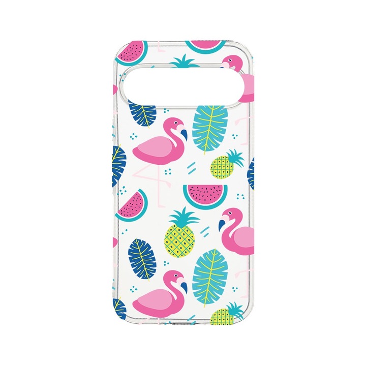 BestCase® Husa Clear Silicon 2MM, Compatibila Cu Google Pixel 9 Pro, Flamingo, Antisoc, Protectie Camera, T 91