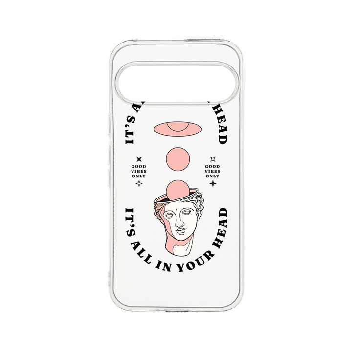 BestCase® Husa Clear Silicon 2MM, Compatibila Cu Google Pixel 9 Pro, It's All In You Head, Antisoc, Protectie Camera, T 910