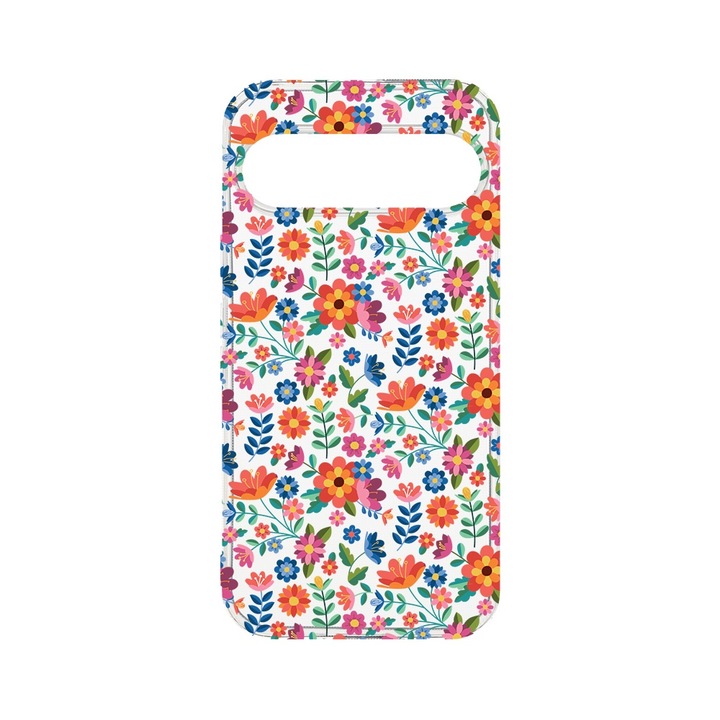 BestCase® Husa Clear Silicon 2MM, Compatibila Cu Google Pixel 9 Pro, Flower Pattern, Antisoc, Protectie Camera, T 953
