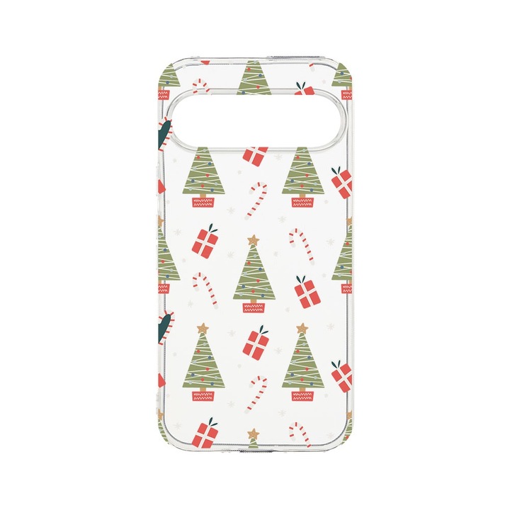 BestCase® Husa Clear Silicon 2MM, Compatibila Cu Google Pixel 9, Christmas Pattern, Antisoc, Protectie Camera, T 873