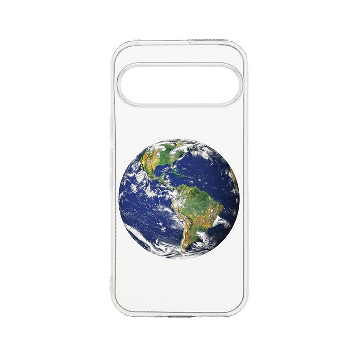 BestCase® Husa Clear Silicon 2MM, Compatibila Cu Google Pixel 9 Pro, Earth, Antisoc, Protectie Camera, T 947