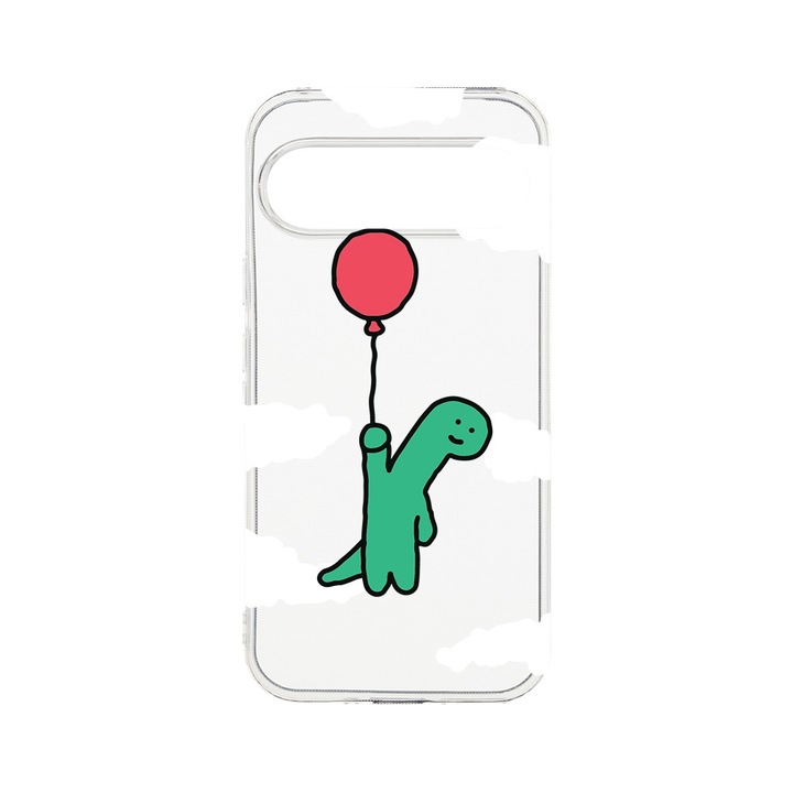 BestCase® Husa Clear Silicon 2MM, Compatibila Cu Google Pixel 9 Pro, Dino Balloon, Antisoc, Protectie Camera, T 956