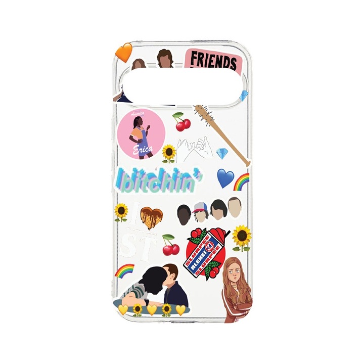 BestCase® Husa Clear Silicon 2MM, Compatibila Cu Google Pixel 9 Pro, Friends Don’t Lie, Antisoc, Protectie Camera, T 376