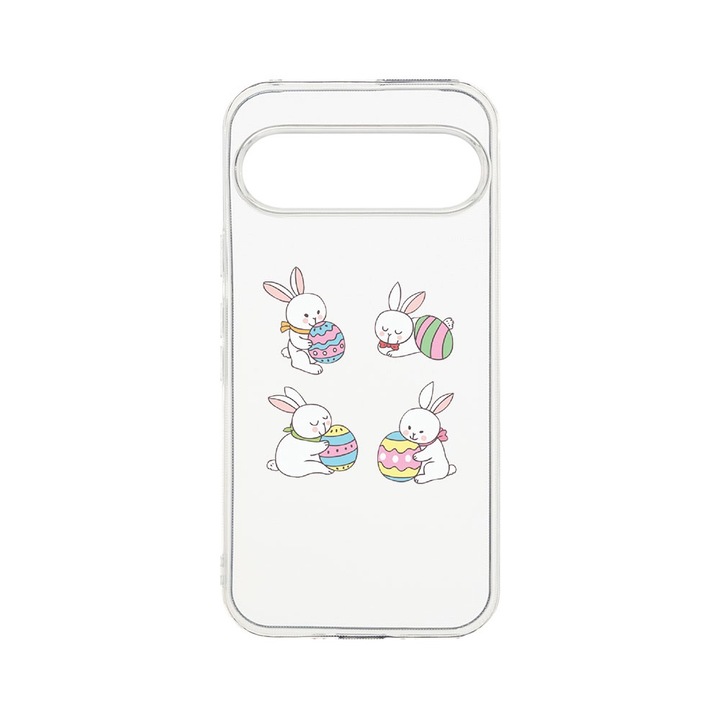 BestCase® Husa Clear Silicon 2MM, Compatibila Cu Google Pixel 9, Easter Rabbit, Antisoc, Protectie Camera, T 690
