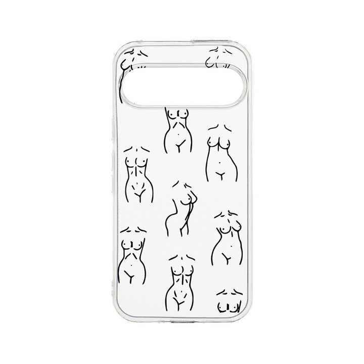 BestCase® Husa Clear Silicon 2MM, Compatibila Cu Google Pixel 9, Body Pattern, Antisoc, Protectie Camera, T 1061