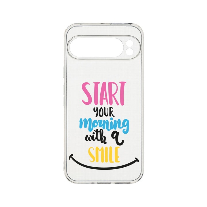 BestCase® Husa Clear Silicon 2MM, Compatibila Cu Google Pixel 9 Pro XL, Smile At Morning, Antisoc, Protectie Camera, T 47