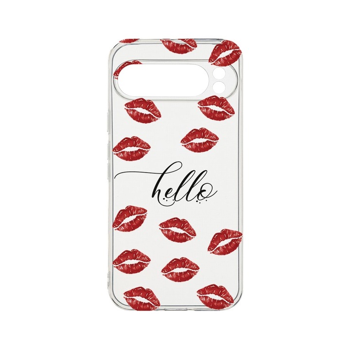 BestCase® Husa Clear Silicon 2MM, Compatibila Cu Google Pixel 9 Pro XL, Hello Kisses, Antisoc, Protectie Camera, T 140
