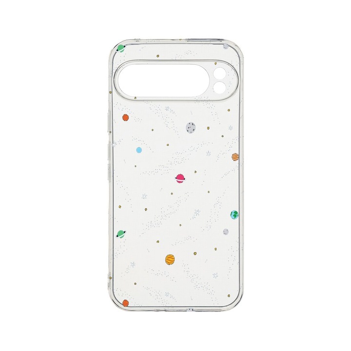 BestCase® Husa Clear Silicon 2MM, Compatibila Cu Google Pixel 9 Pro XL, Universe, Planets, Antisoc, Protectie Camera, T 470
