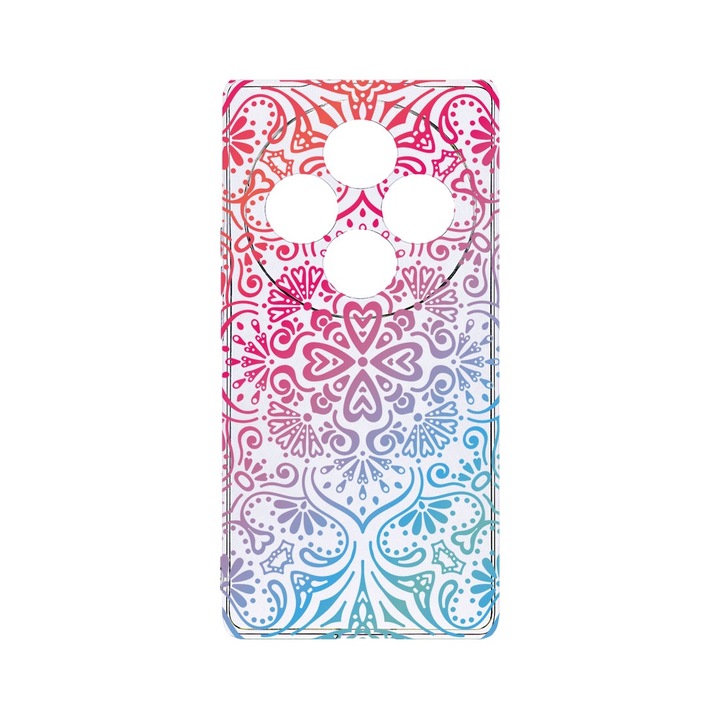BestCase® Husa Clear Silicon 2MM, Compatibila Cu OPPO Reno12 F / Reno12 FS, Mandala Color, Antisoc, Protectie Camera, T 72