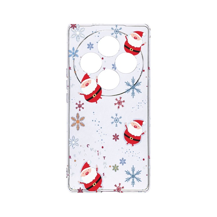 BestCase® Husa Clear Silicon 2MM, Compatibila Cu OPPO Reno12 FS / Reno12 F, Xmas - Santa Claus, Antisoc, Protectie Camera, T 308