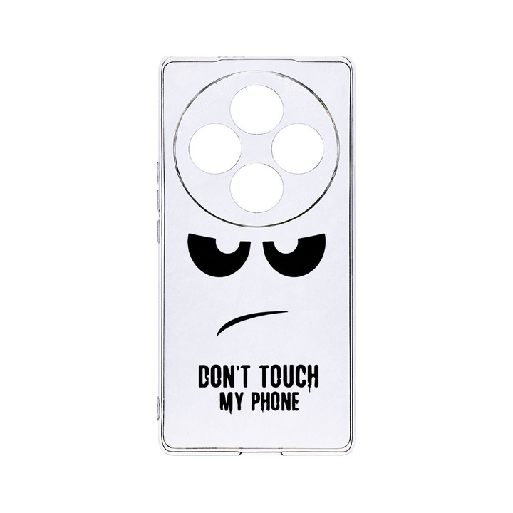 BestCase® Husa Clear Silicon 2MM, Compatibila Cu OPPO Reno12 F / Reno12 FS, Don’t Touch My Phone, Antisoc, Protectie Camera, T 90