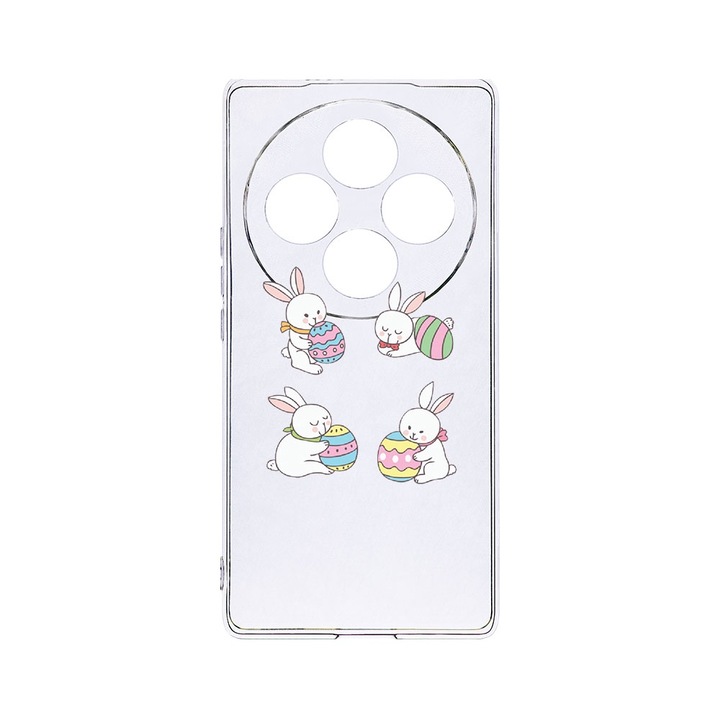 BestCase® Husa Clear Silicon 2MM, Compatibila Cu OPPO Reno12 FS / Reno12 F, Easter Rabbit, Antisoc, Protectie Camera, T 690