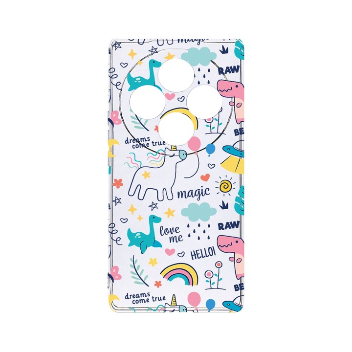 BestCase® Husa Clear Silicon 2MM, Compatibila Cu OPPO Reno12 FS / Reno12 F, Unicorn - Dreams Comes True, Antisoc, Protectie Camera, T 759