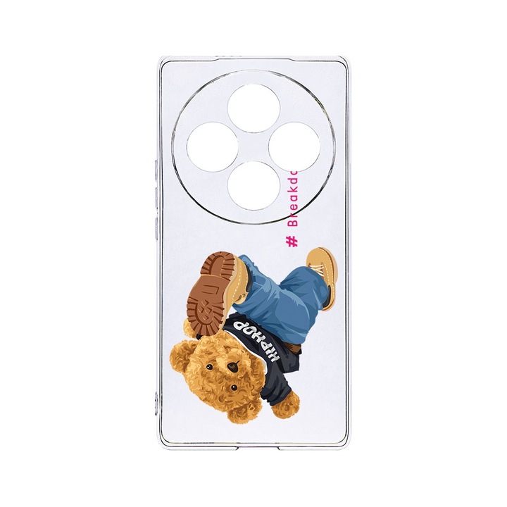BestCase® Husa Clear Silicon 2MM, Compatibila Cu OPPO Reno12 FS / Reno12 F, Breakdance - Teddy Bear, Antisoc, Protectie Camera, T 924