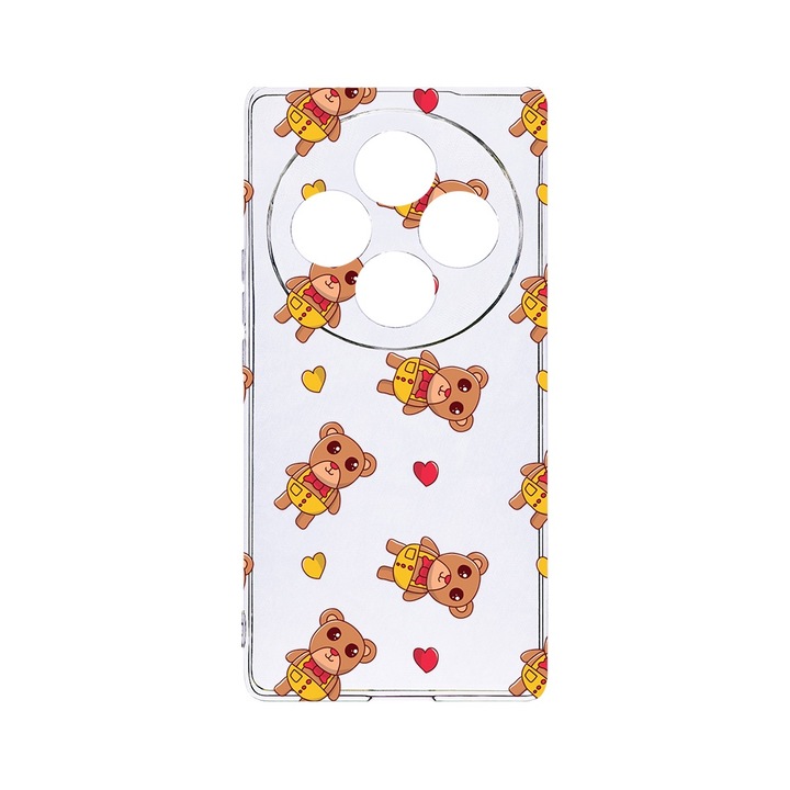 BestCase® Husa Clear Silicon 2MM, Compatibila Cu OPPO Reno12 F / Reno12 FS, Teddy Bear Love Pattern, Antisoc, Protectie Camera, T 968